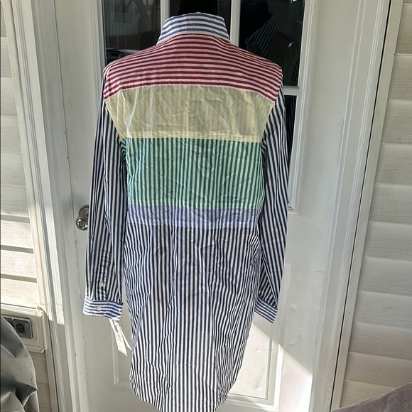 Jones New York tunic length Button Down Shirt with Asymmetrical Color E - Picture 9 of 11